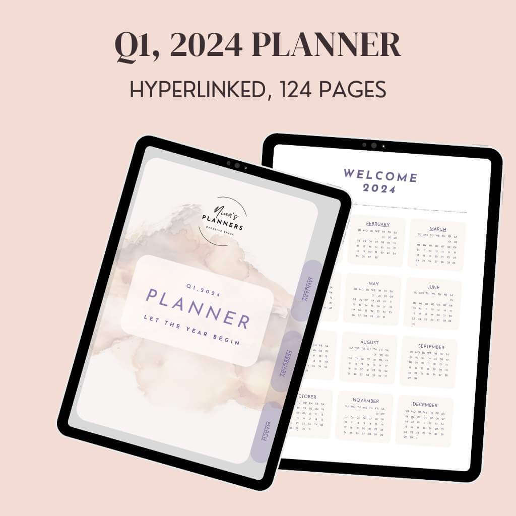 Digital Planner 2024 - Q1 Edition, 124 Pages