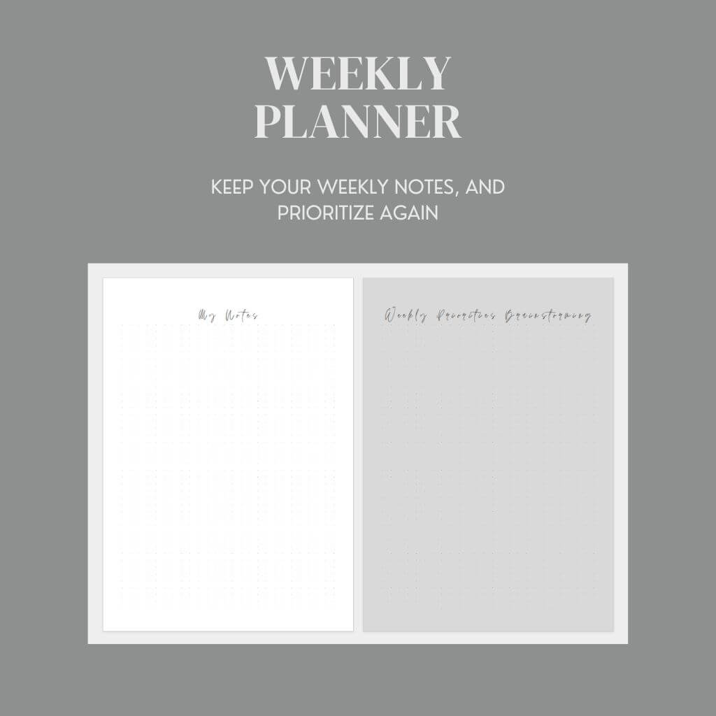 16-page Undated Weekly Minimalistic Planner - Nina's Planners