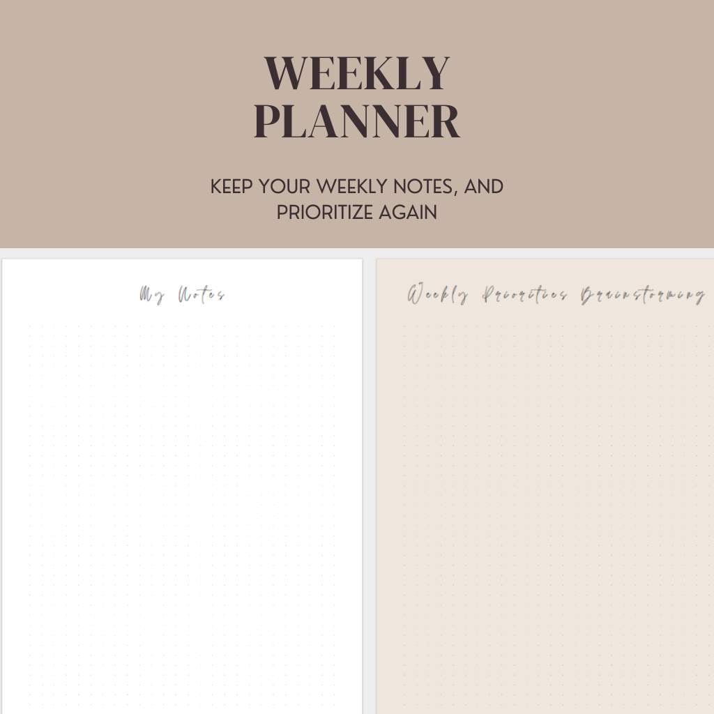 16-page Undated Weekly Planner (Floral Vibes Design) - Nina's Planners