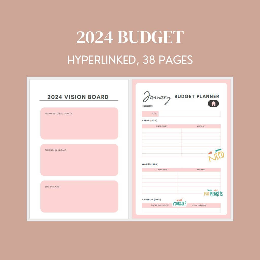 Budget Bliss 2024 | 38-Page Financial Planner - Nina's Planners